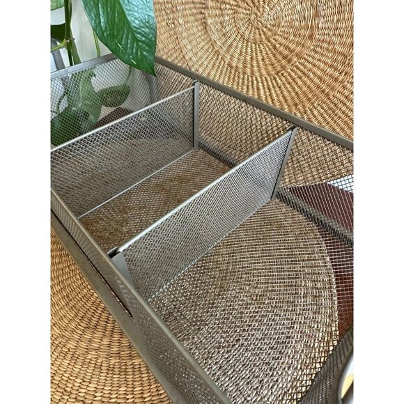 Mesh Metal Desk Organizer with 3 Compartments - Picture 3 of 12